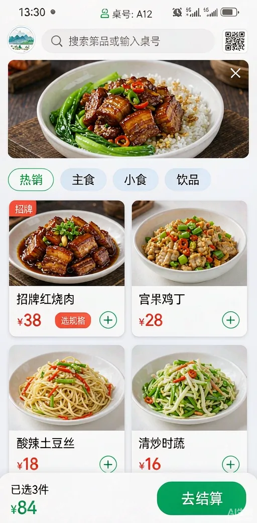 扫码点餐小程序界面