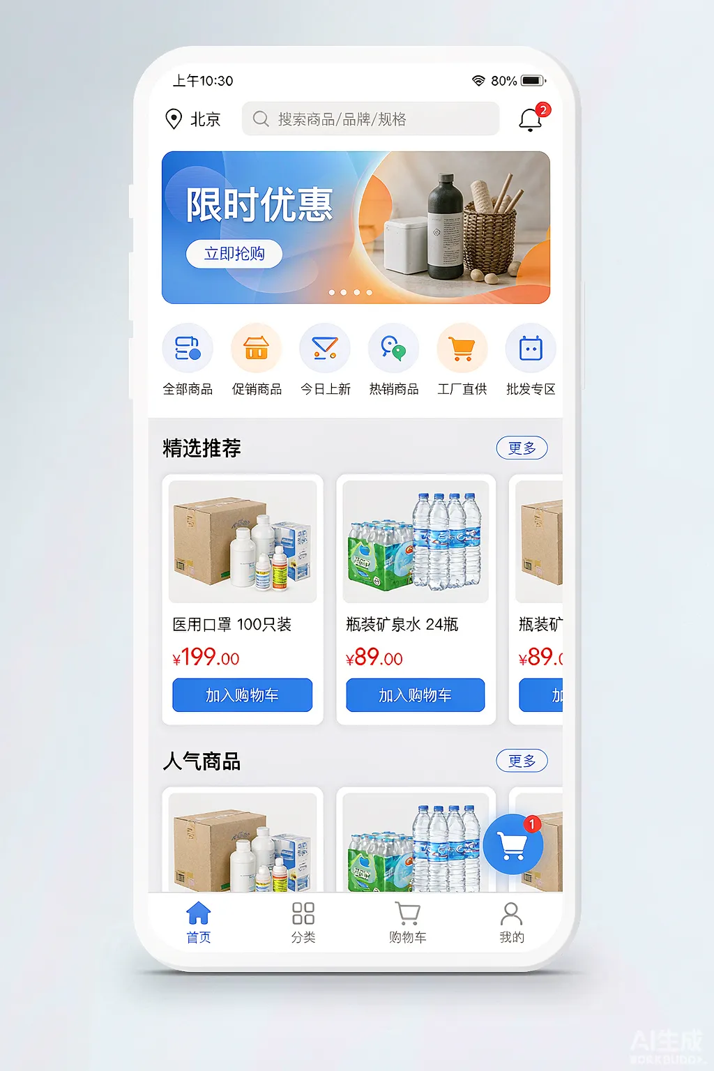 B2B 小程序订货商城界面